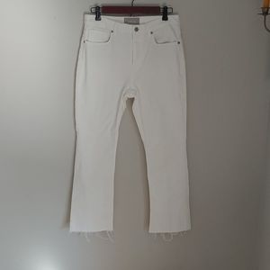 Everlane white high rise kick crop jeans